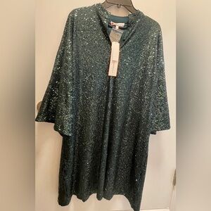 NWT Jude Connally Emerald Green Sequin Delia Tunic Dress / Small